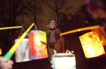 Die Bremer Stadtmusikanten des Theater INTERAKTIVo beim Laternelaufen im Bürgerpark