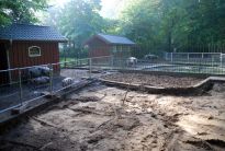 Renovierungsarbeiten im Schweinegehege