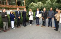 Rotary-Club Bürgerpark, in der Mitte der diesjährige Präsident Dr. Dietrich Grashoff mit Bürgerparkdirektor Tim Großmann.